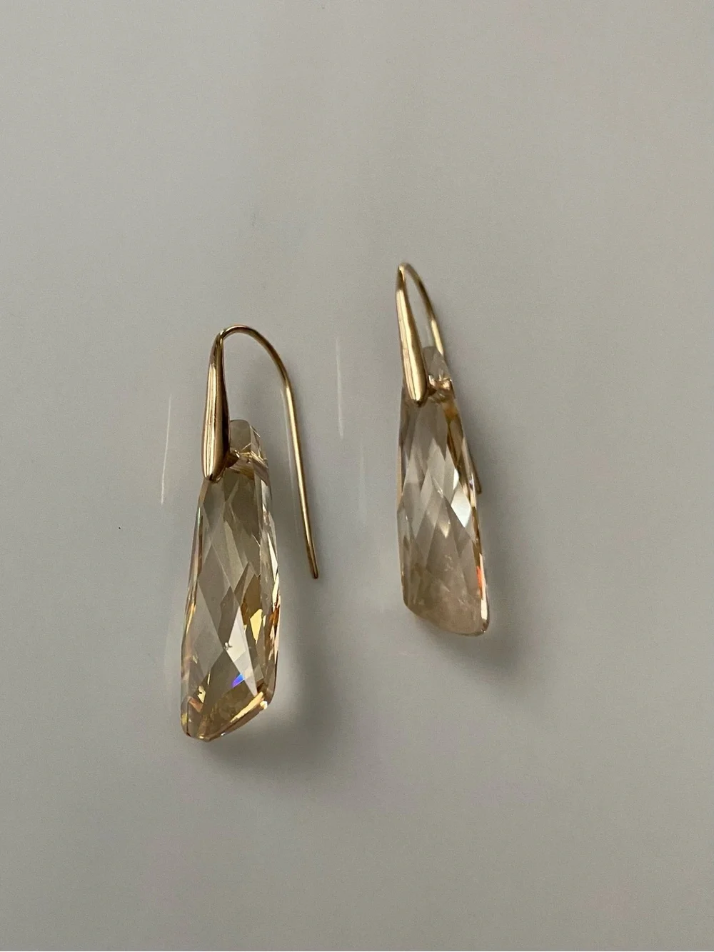 Swarovski Stonehenge Golden Crystal Drop Earrings